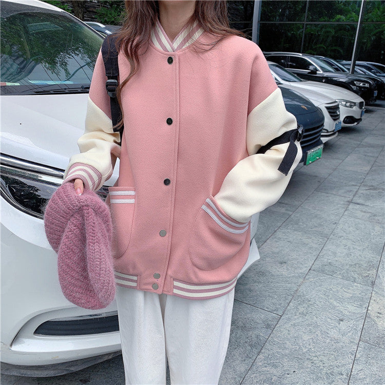 Pink Pastel Dream Varsity Jacket