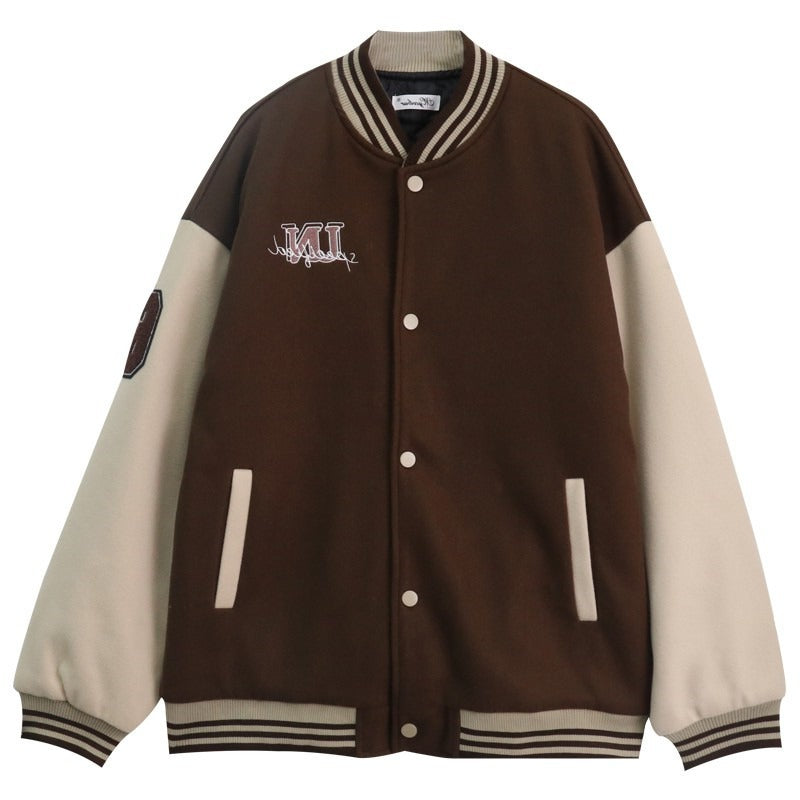 Mocha Varsity Essential Jacket