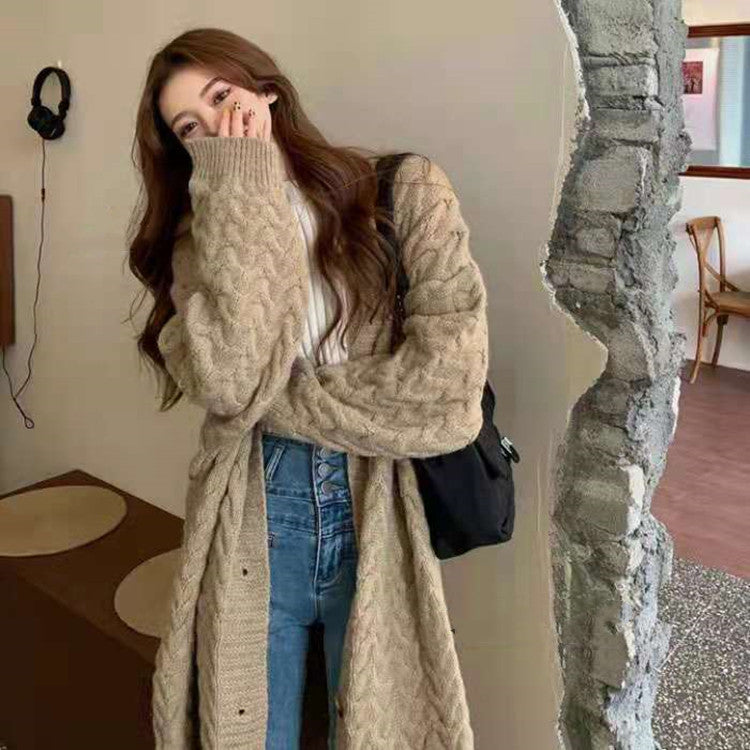 Cozy Cable-Knit Long Cardigan