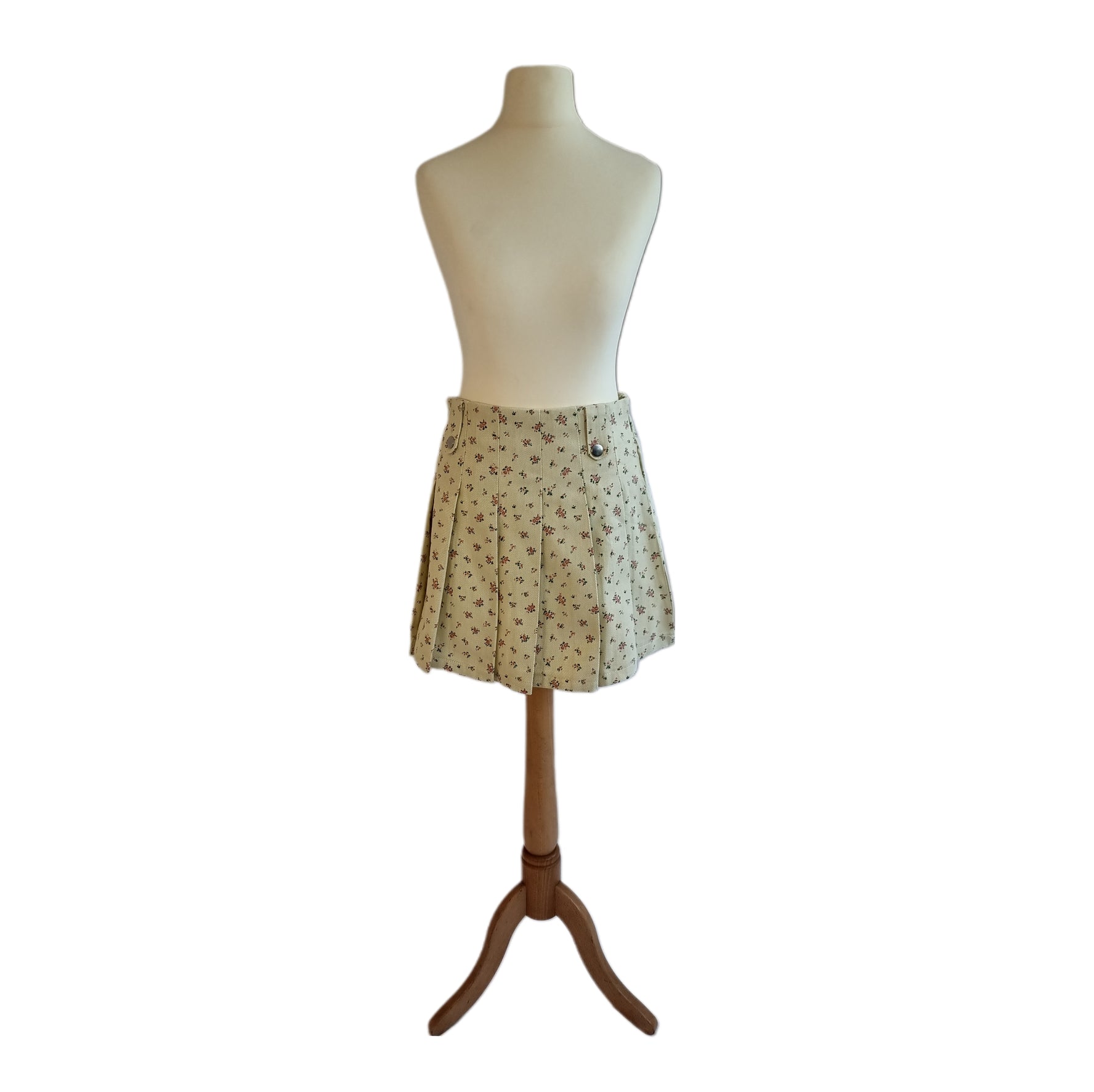 Vintage Rose Pleated Mini Skirt