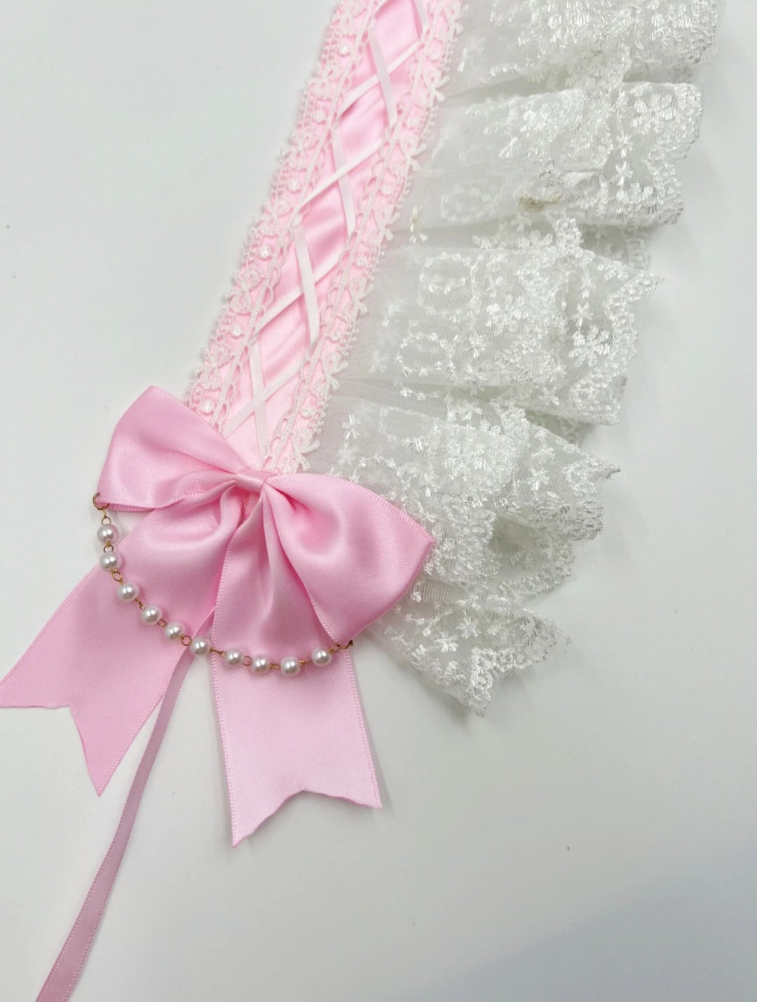 Pink Sweet Dream Lace Bow Headband