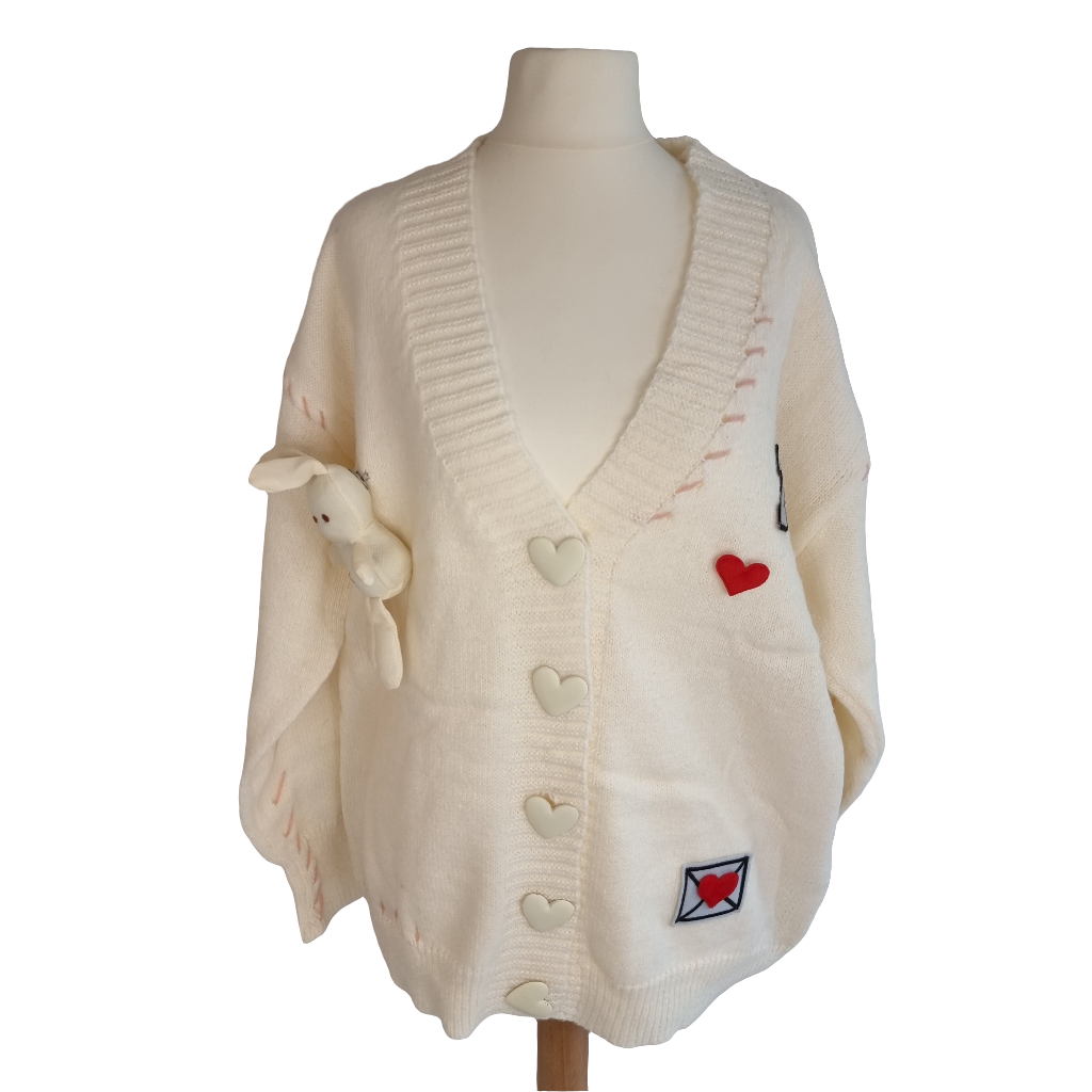 Sweetheart Bunny Companion Cream Cardigan