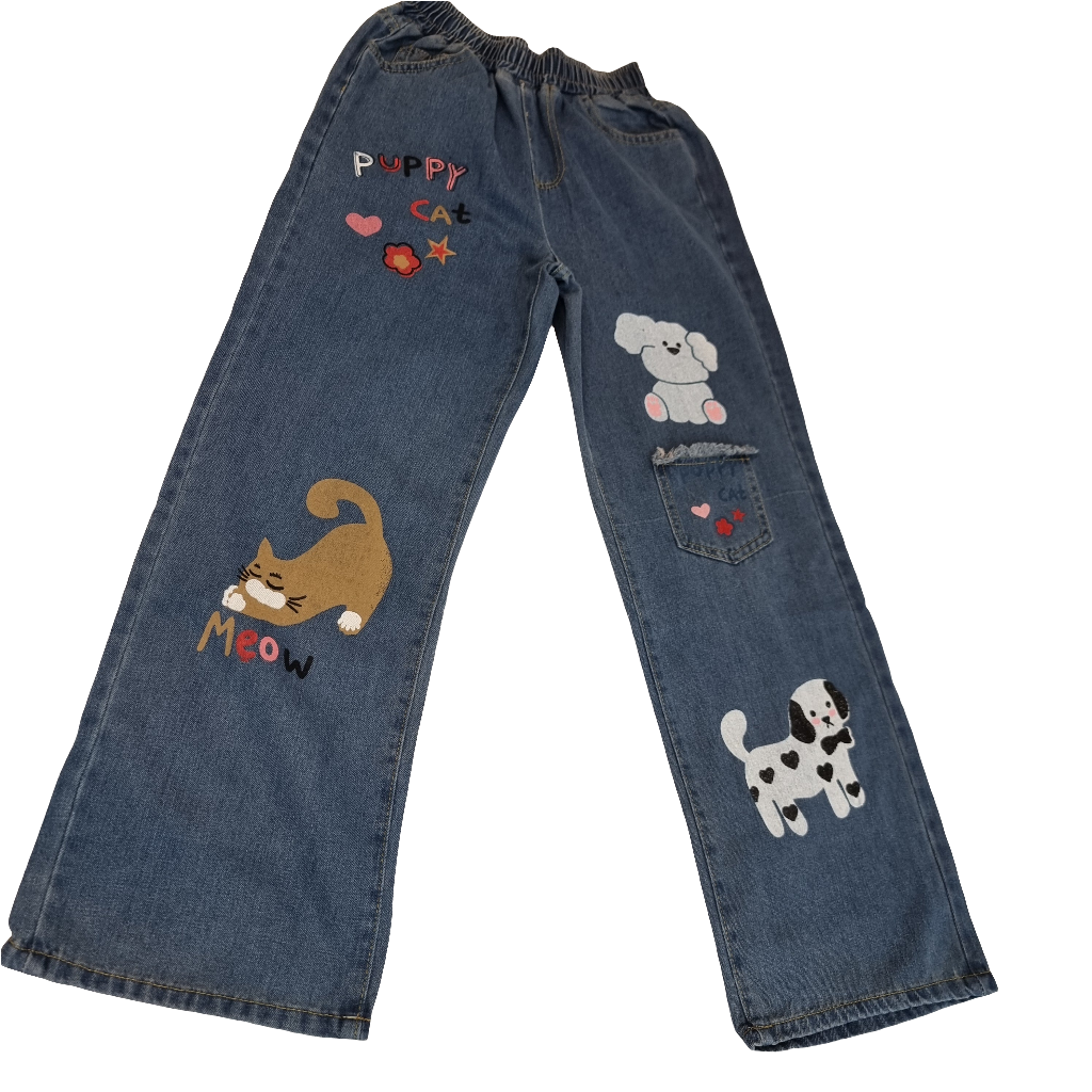 Puppy & Cat Fun Denim Jeans