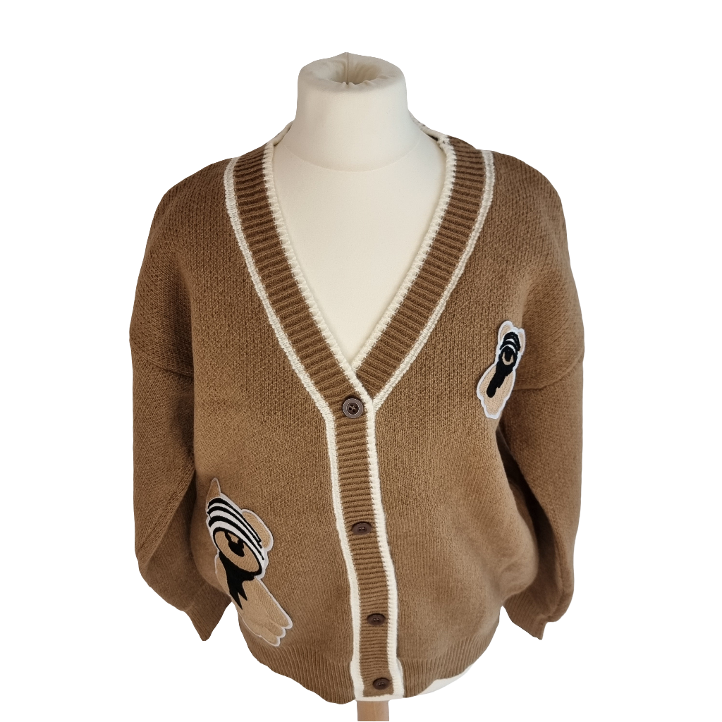 Warm Woodland Bear Brown Cardigan