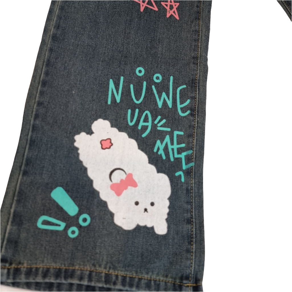 Retro Graphic Dark-Wash Jeans