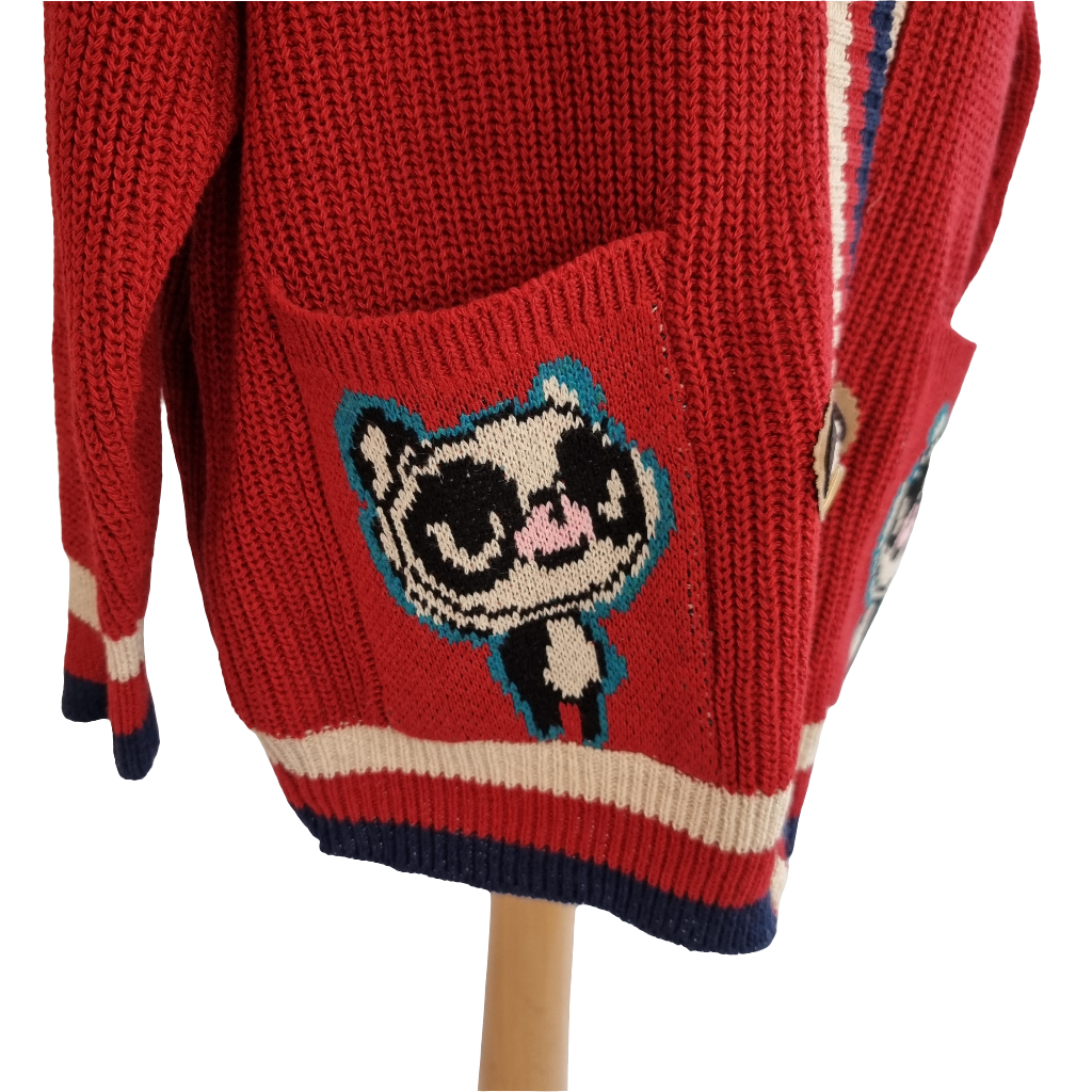 Whimsical Panda Knit Cardigan