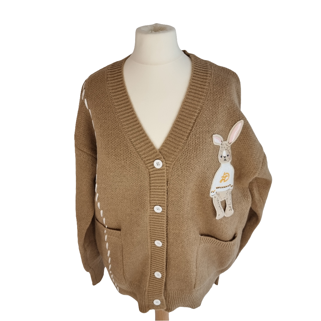 Woodland Bunny Friend Brown Cardigan