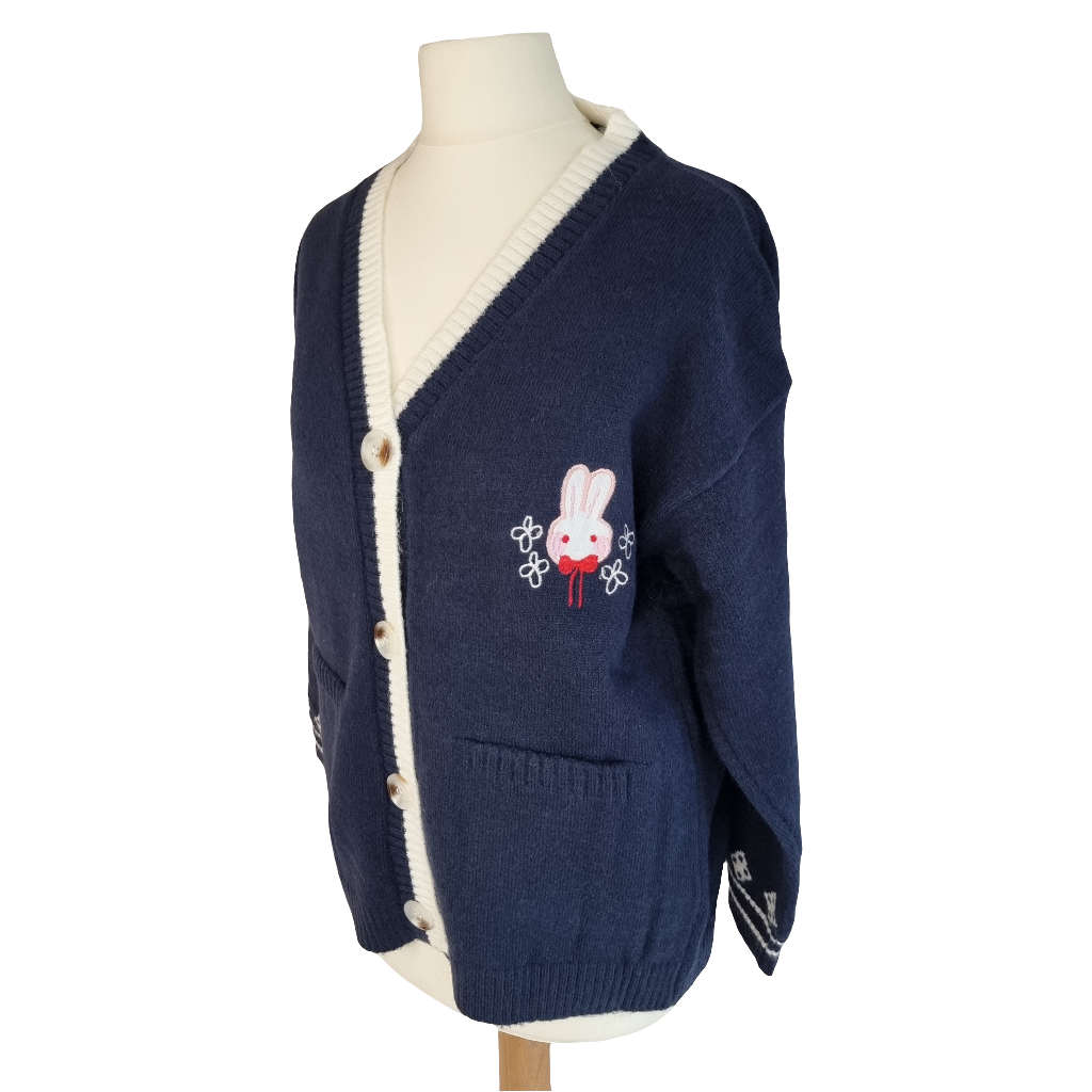 Bunny Blossom Cozy Blue Cardigan