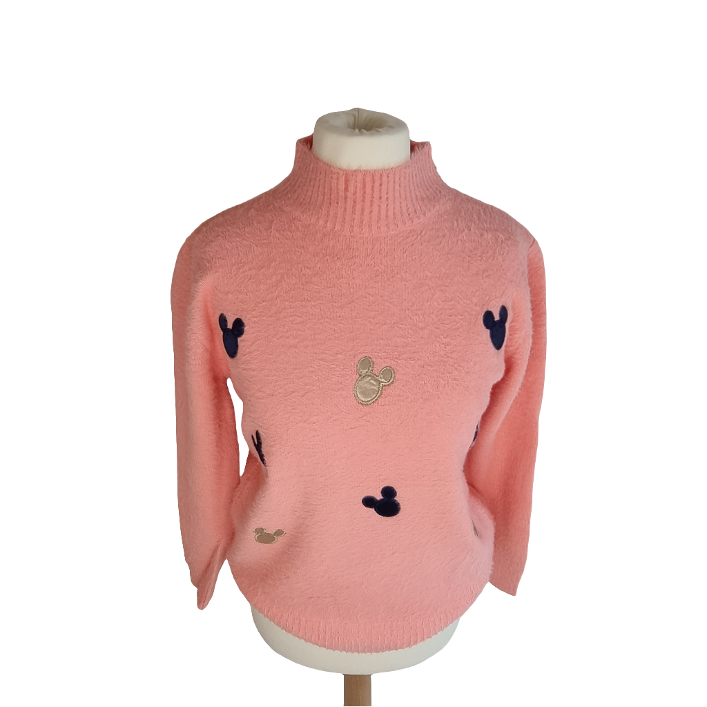 Playful Charm Sweater in Soft Pink