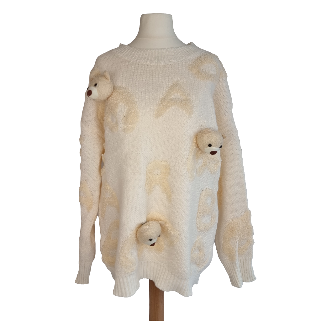 Cozy Teddy Companion Cream Sweater