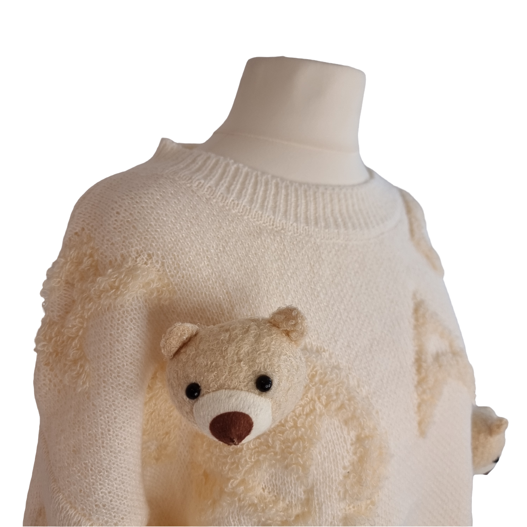 Cozy Teddy Companion Cream Sweater