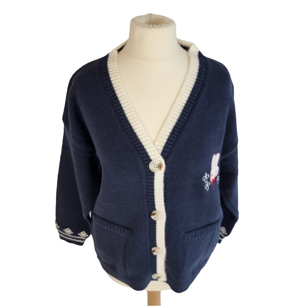 Bunny Blossom Cozy Blue Cardigan