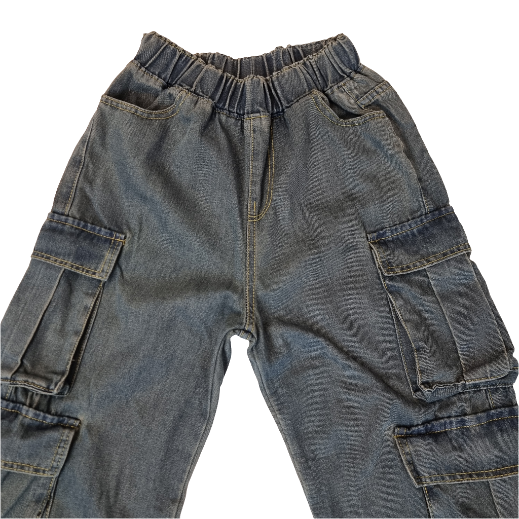 Multi-Pocket Relaxed Cargo Jeans