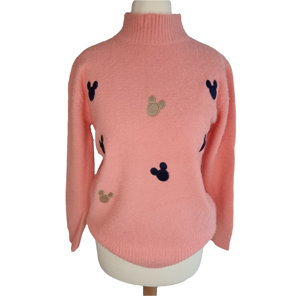 Playful Charm Sweater in Soft Pink