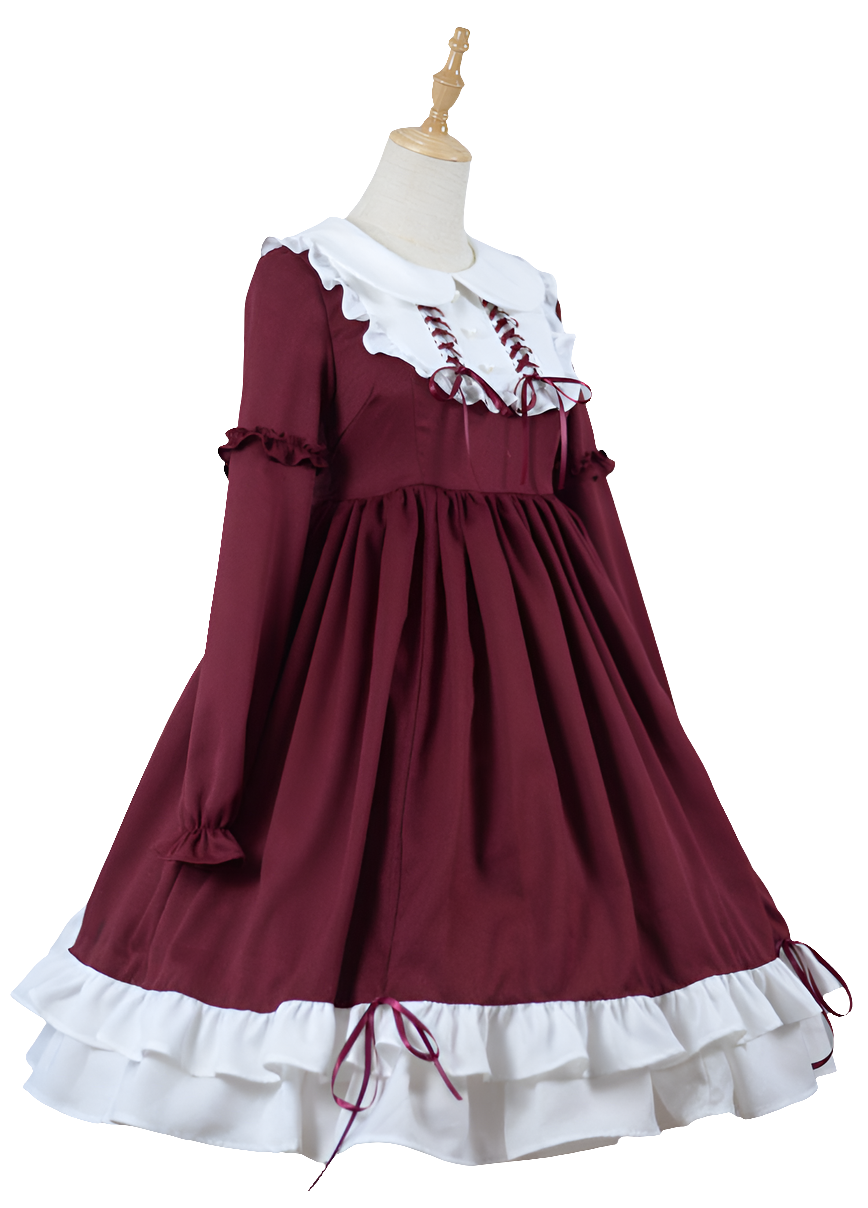 Victorian Charm Burgundy Lolita Dress