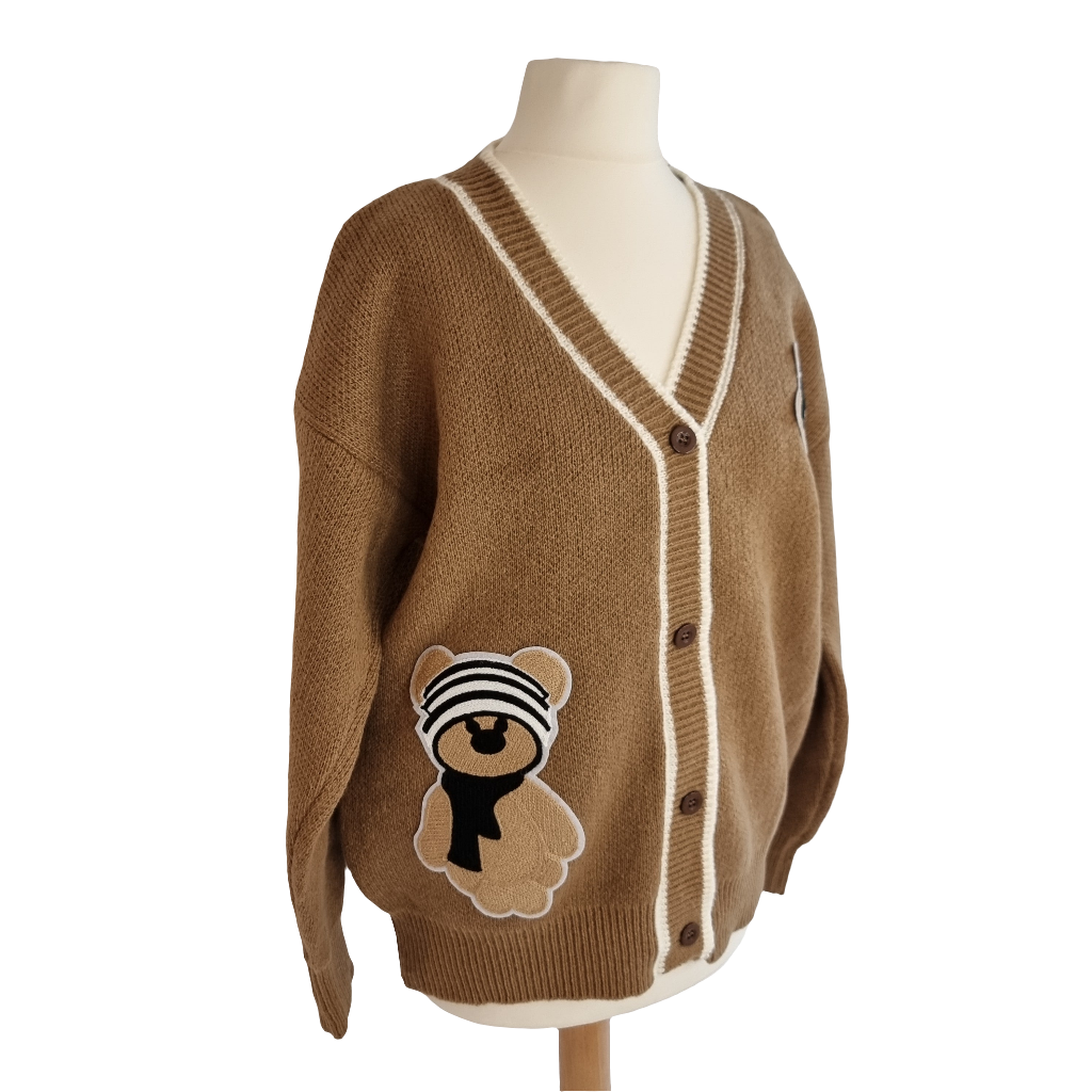 Warm Woodland Bear Brown Cardigan