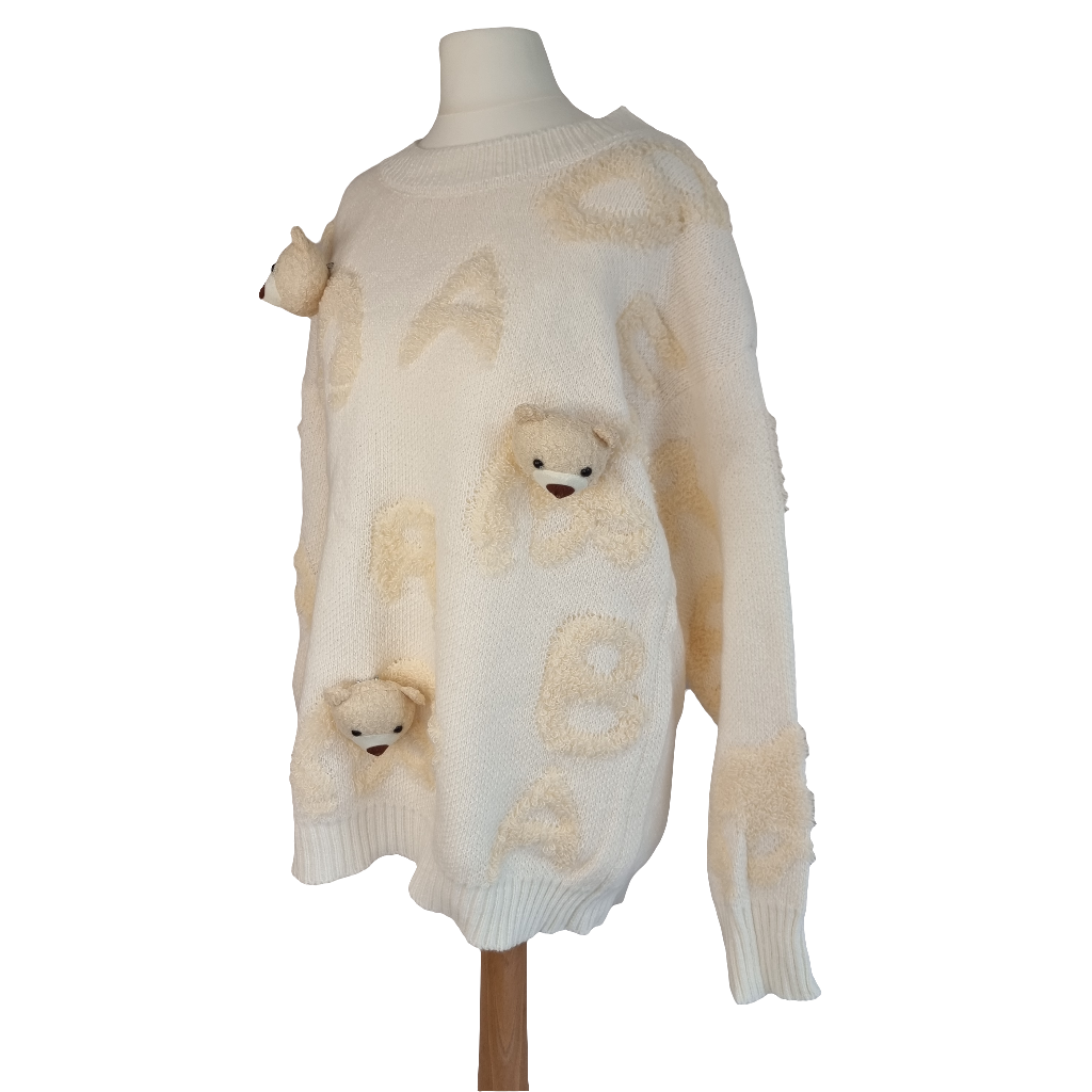 Cozy Teddy Companion Cream Sweater