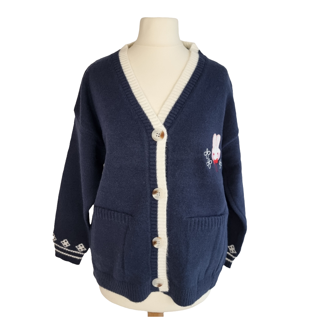 Bunny Blossom Cozy Blue Cardigan