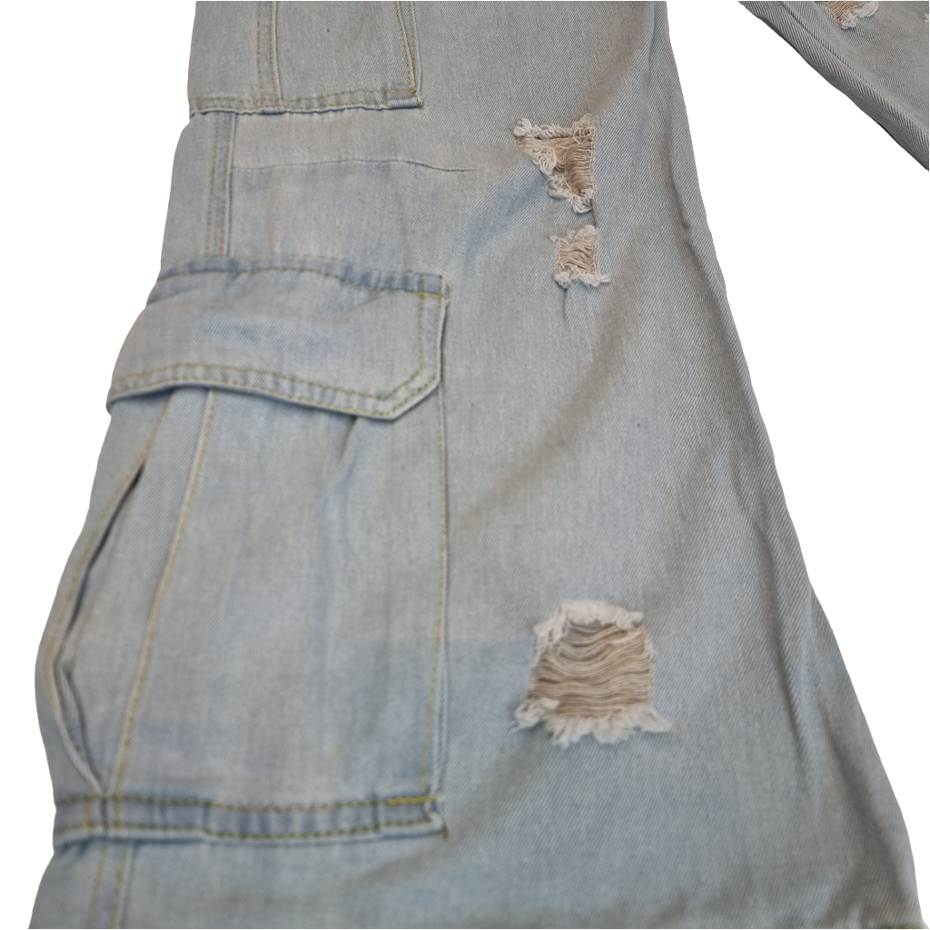 Distressed Utility Cargo Jeans