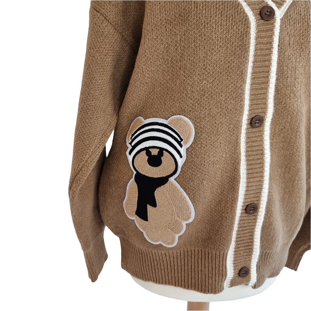 Warm Woodland Bear Brown Cardigan