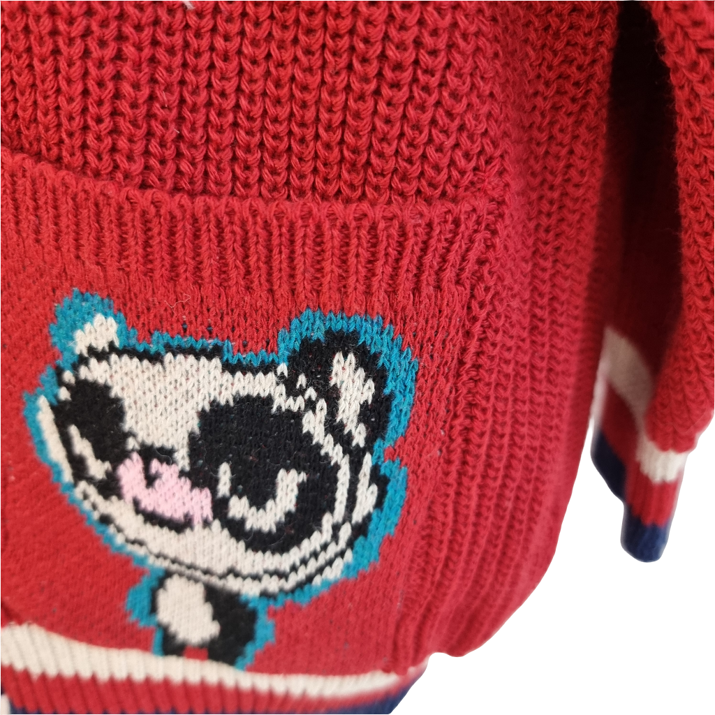 Whimsical Panda Knit Cardigan