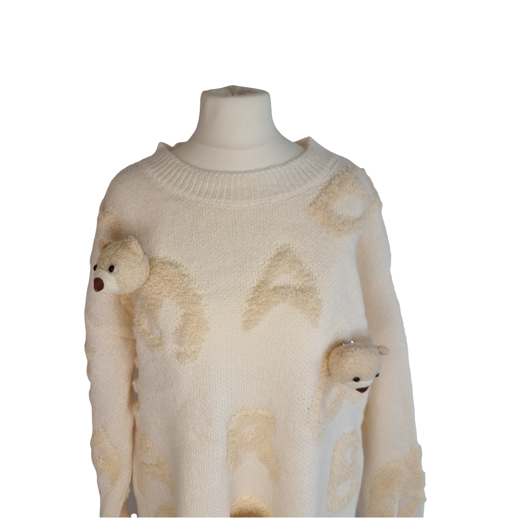 Cozy Teddy Companion Cream Sweater