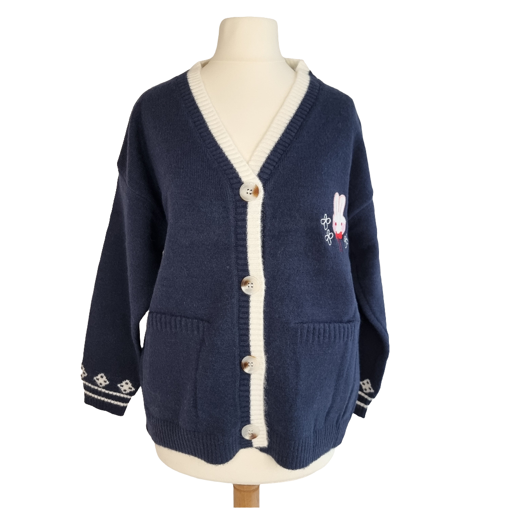 Bunny Blossom Cozy Blue Cardigan