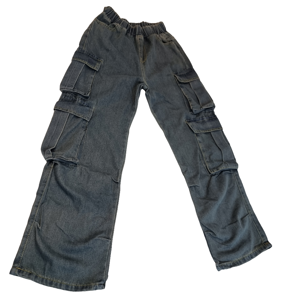 Multi-Pocket Relaxed Cargo Jeans