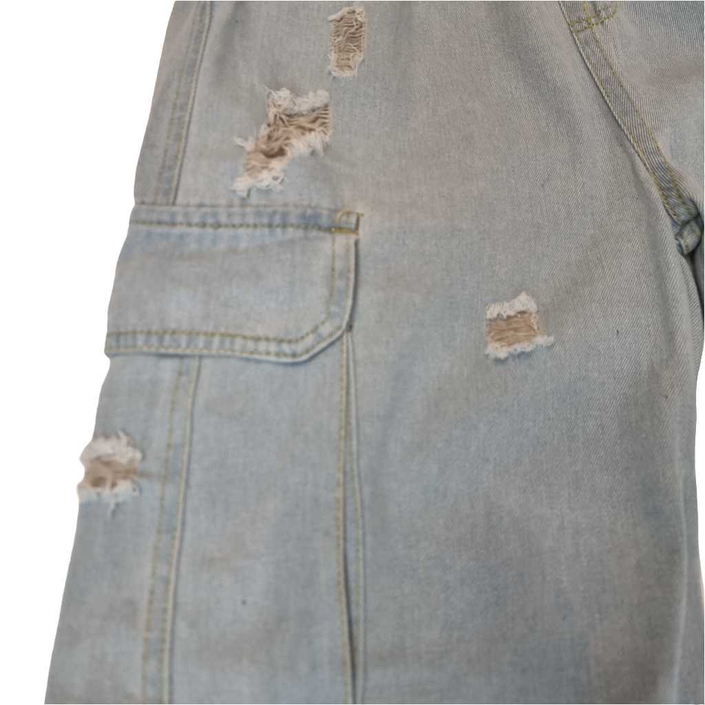 Distressed Utility Cargo Jeans