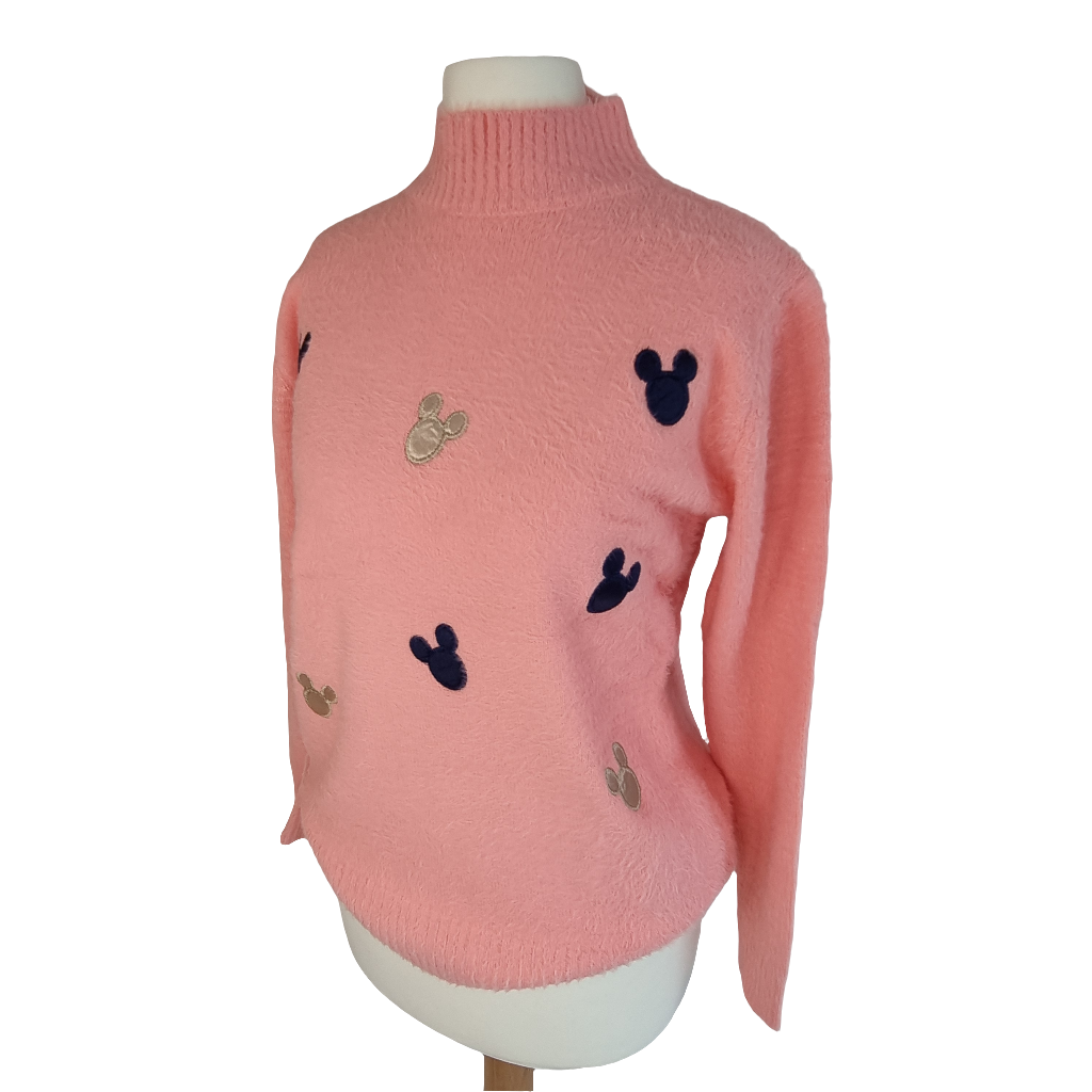 Playful Charm Sweater in Soft Pink