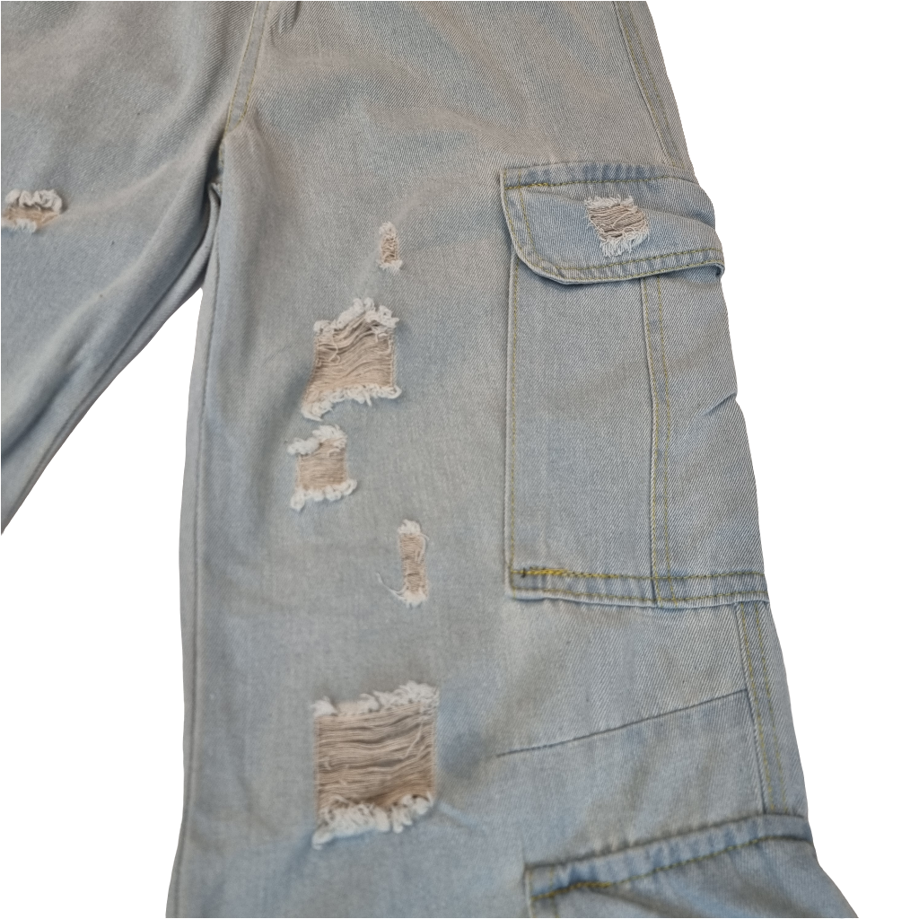 Distressed Utility Cargo Jeans