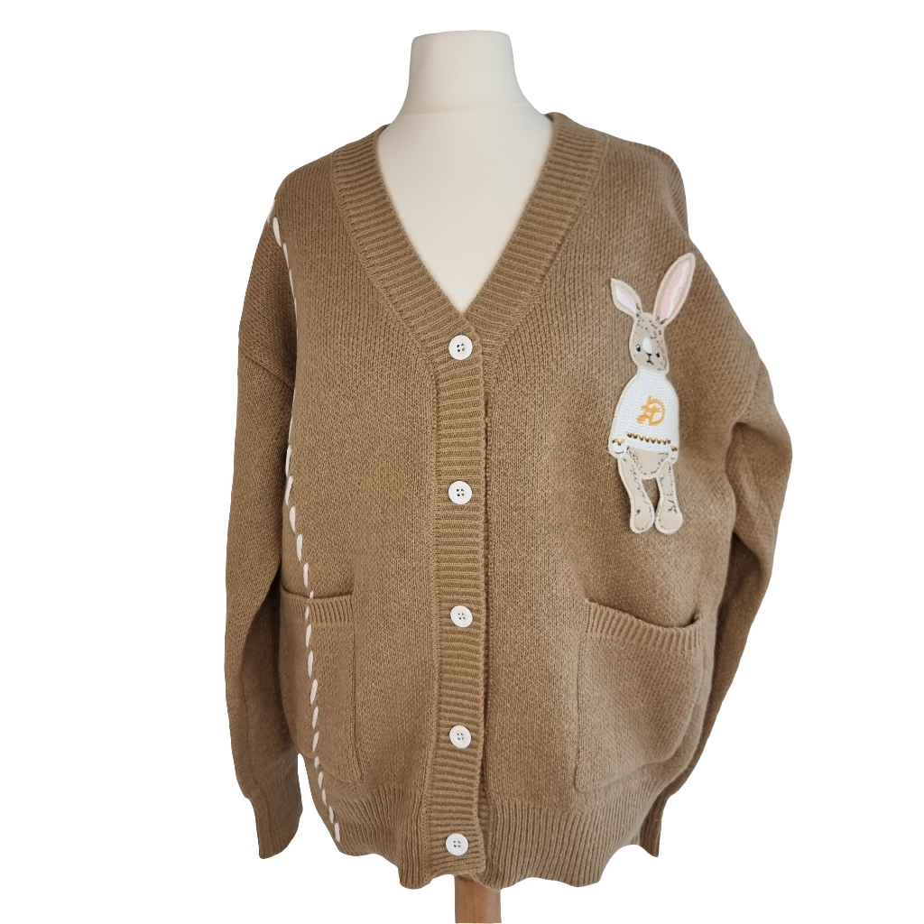 Woodland Bunny Friend Brown Cardigan