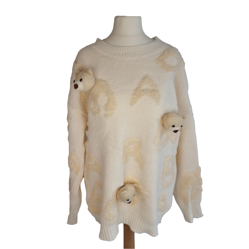 Cozy Teddy Companion Cream Sweater