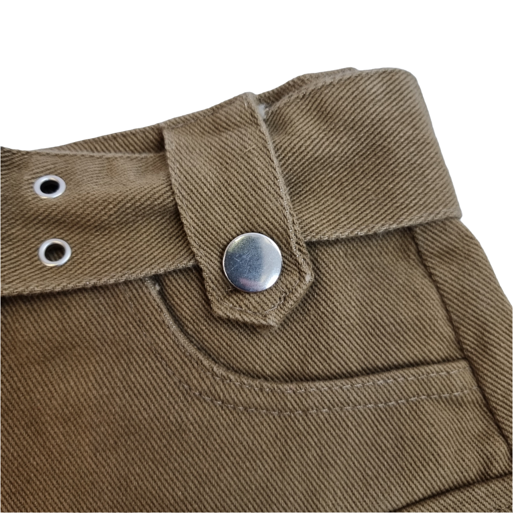 Khaki Cargo Mini Skirt