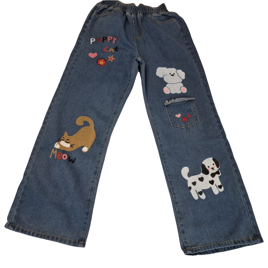 Puppy & Cat Fun Denim Jeans