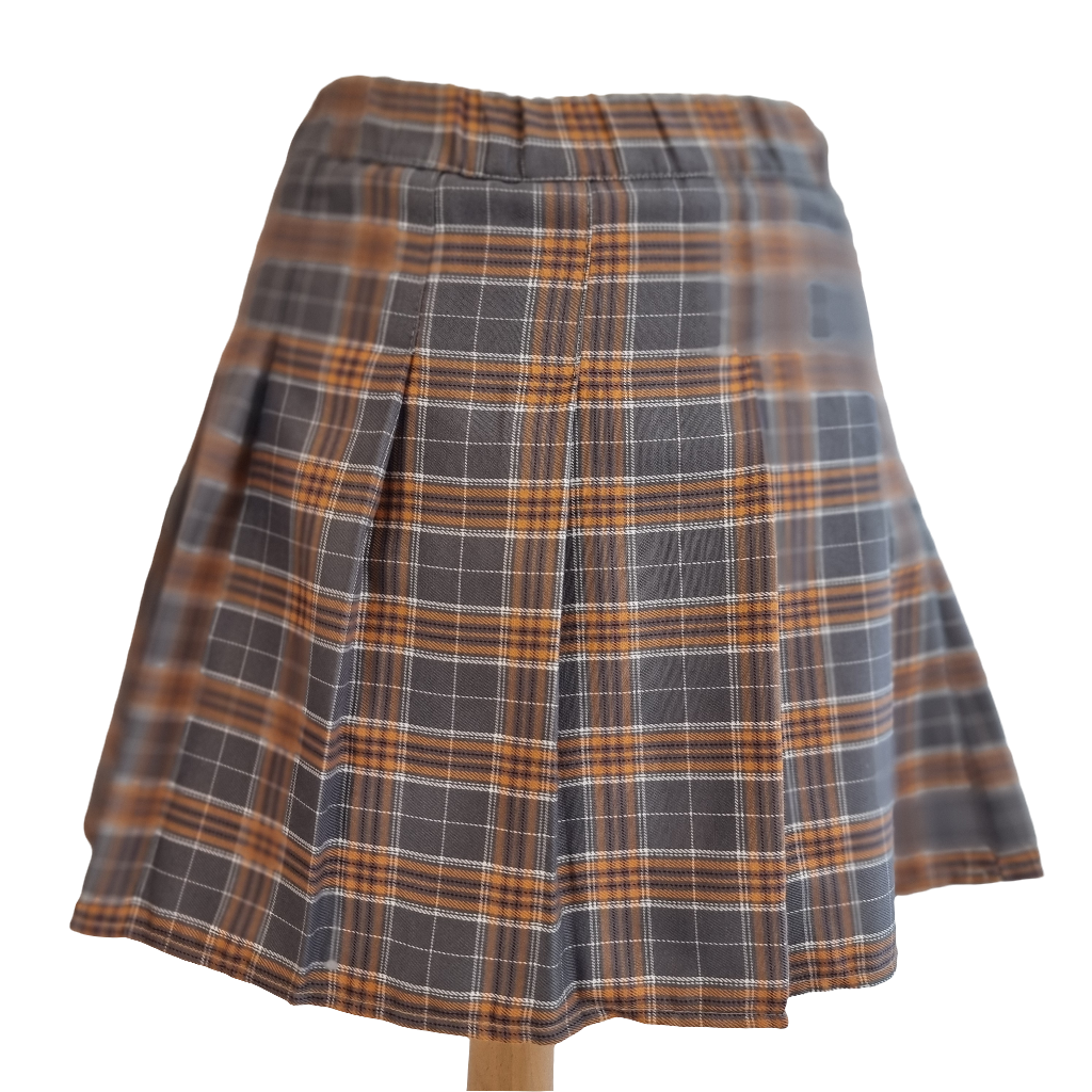 Vintage-Inspired Pleated Plaid Mini Skirt