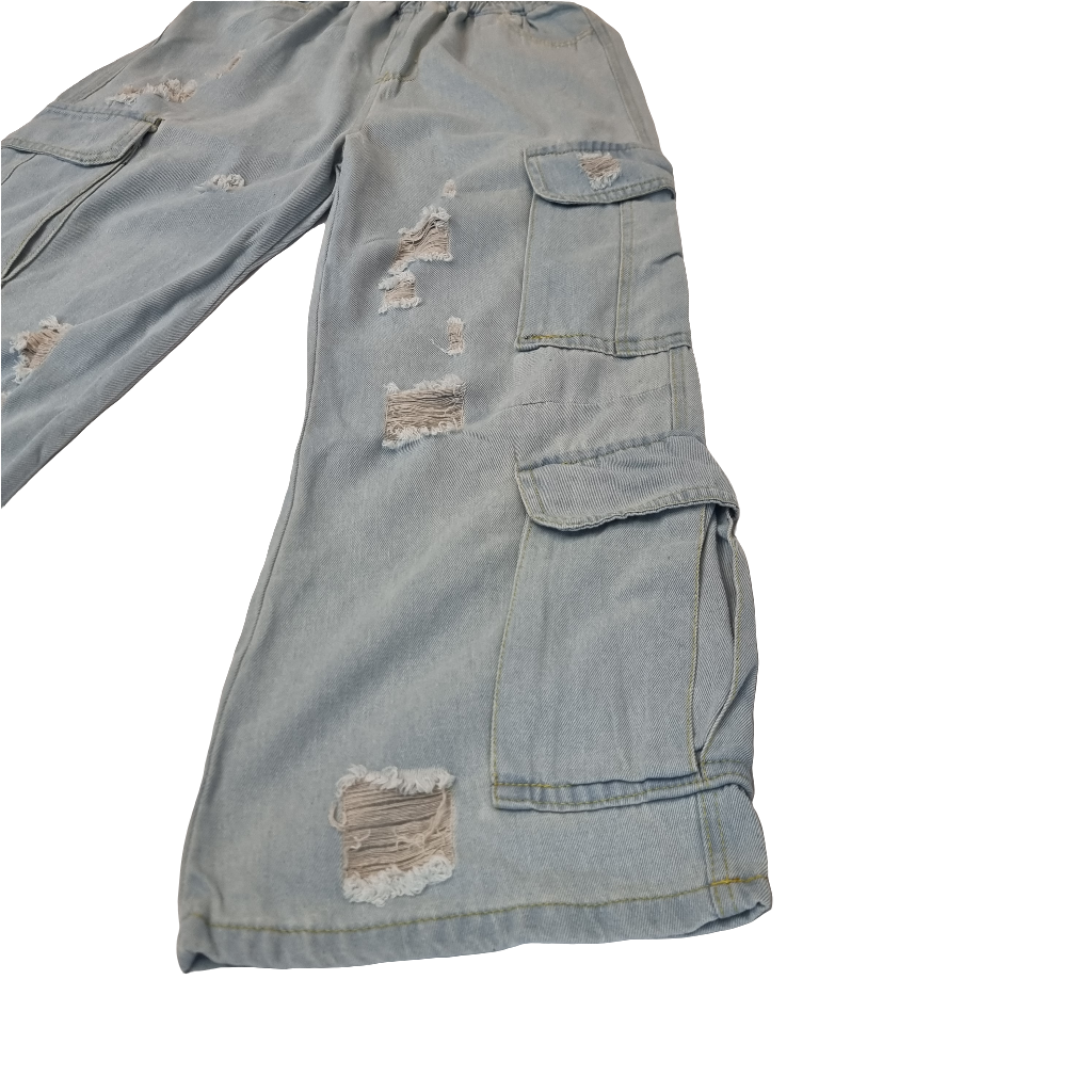 Distressed Utility Cargo Jeans