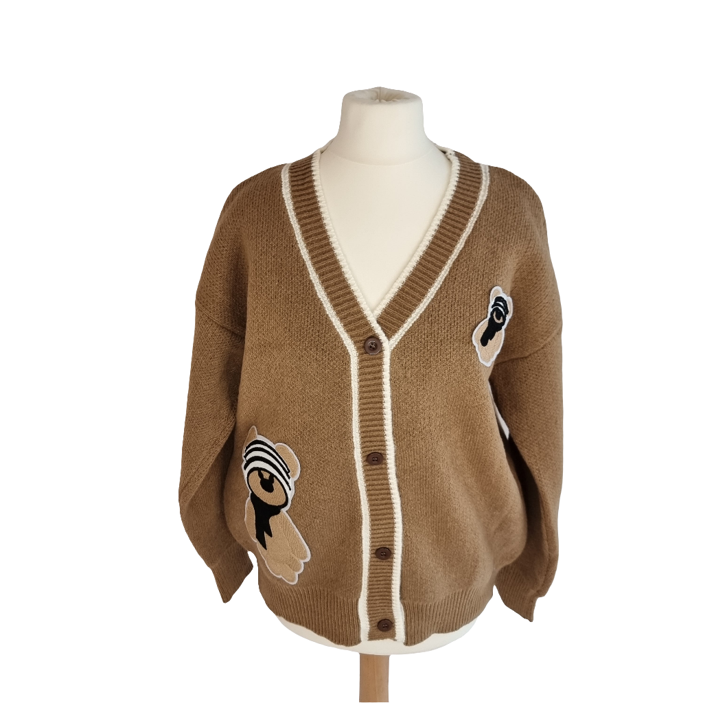 Warm Woodland Bear Brown Cardigan