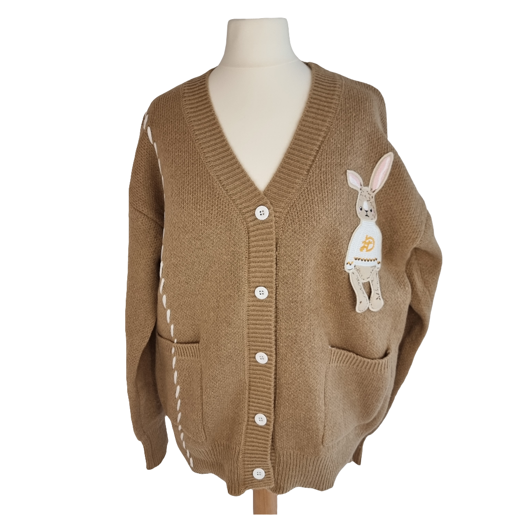 Woodland Bunny Friend Brown Cardigan