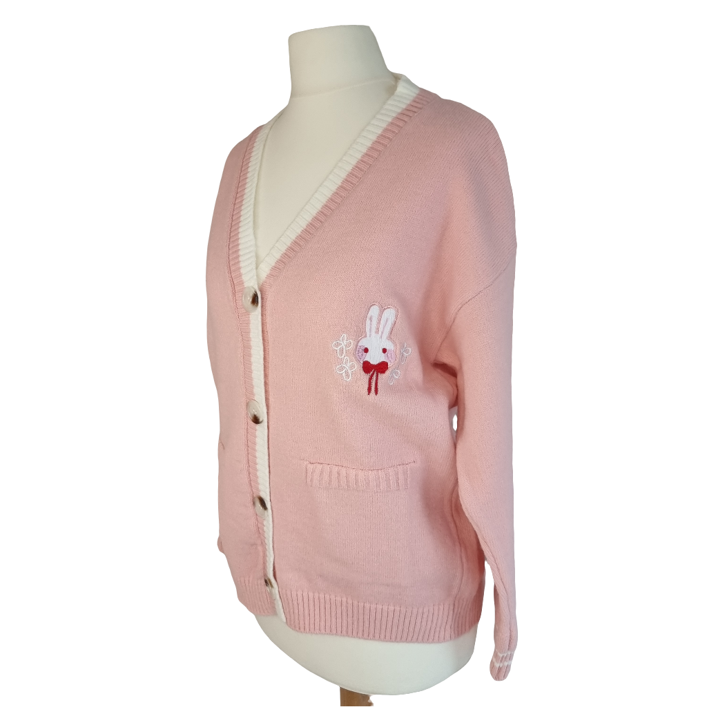 Blush Bunny Charm Pink Cardigan