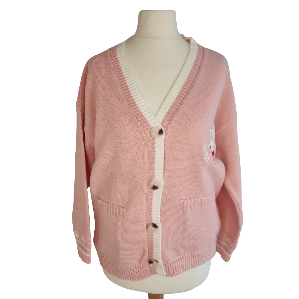 Blush Bunny Charm Pink Cardigan