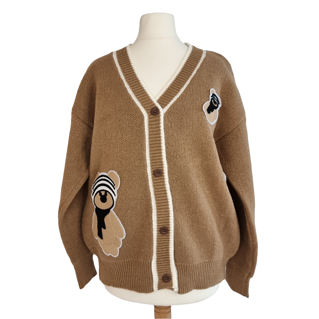 Warm Woodland Bear Brown Cardigan