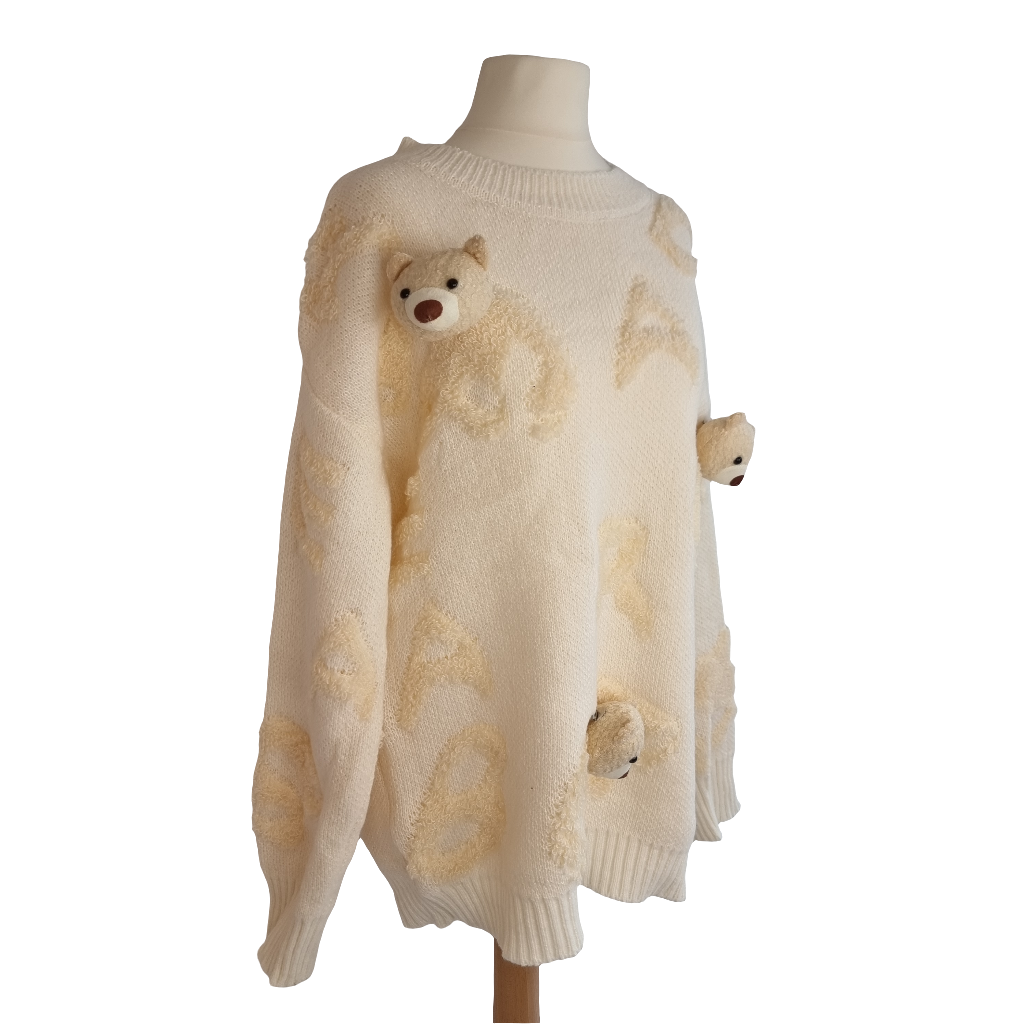 Cozy Teddy Companion Cream Sweater