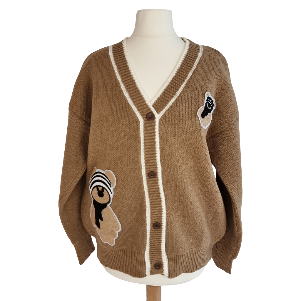 Warm Woodland Bear Brown Cardigan