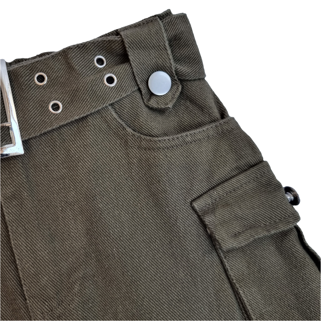 Olive Green Cargo Skirt