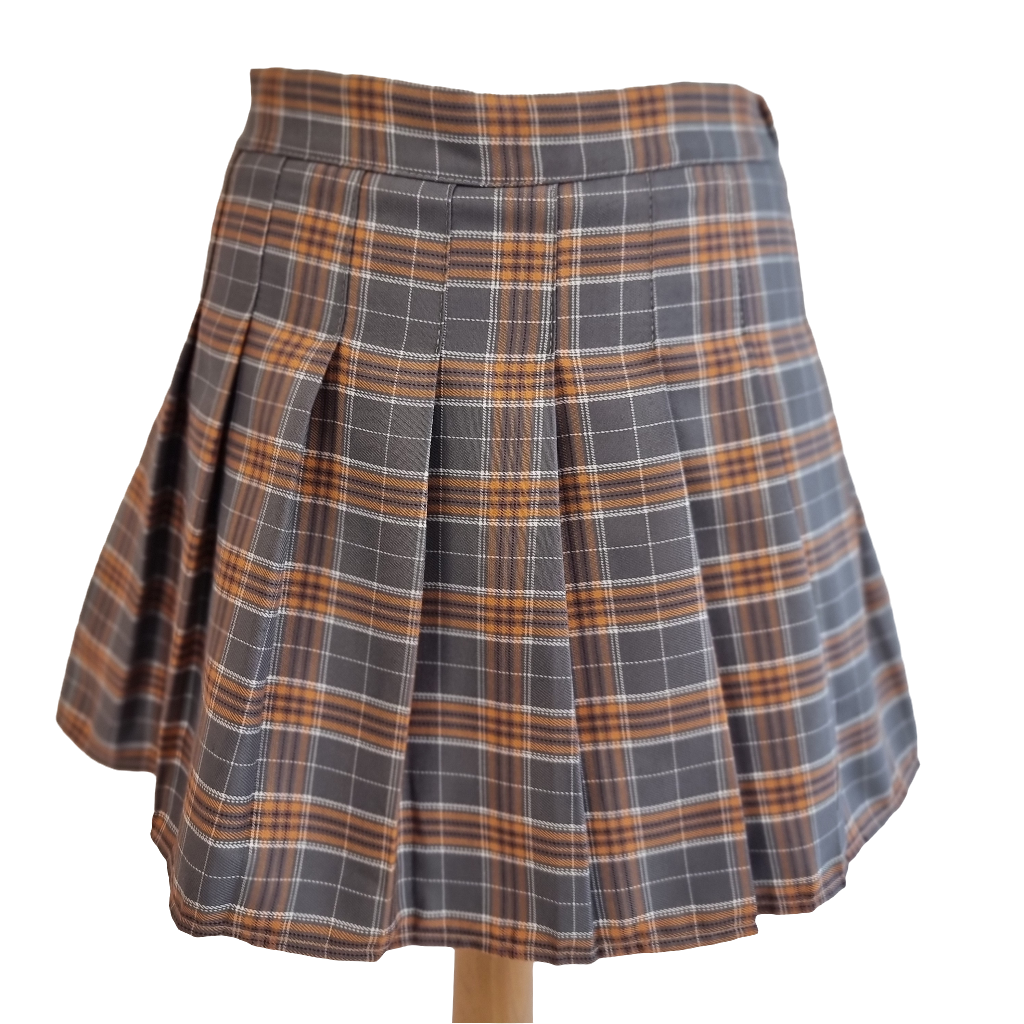 Vintage-Inspired Pleated Plaid Mini Skirt