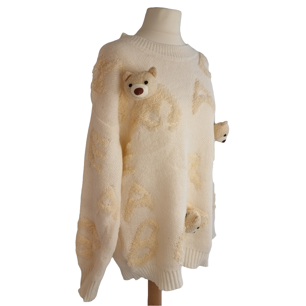 Cozy Teddy Companion Cream Sweater