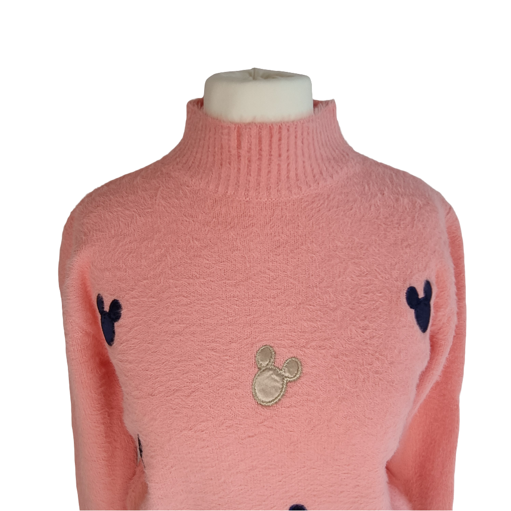 Playful Charm Sweater in Soft Pink