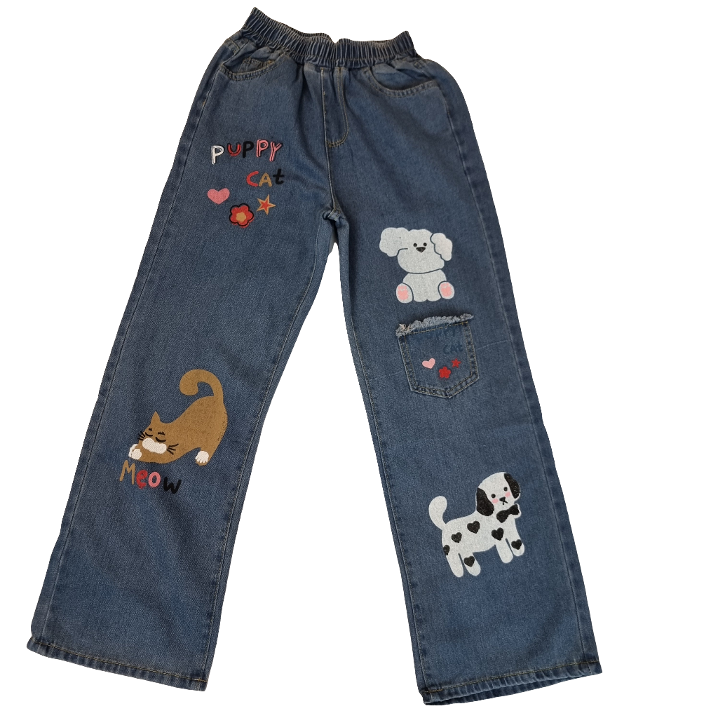 Puppy & Cat Fun Denim Jeans