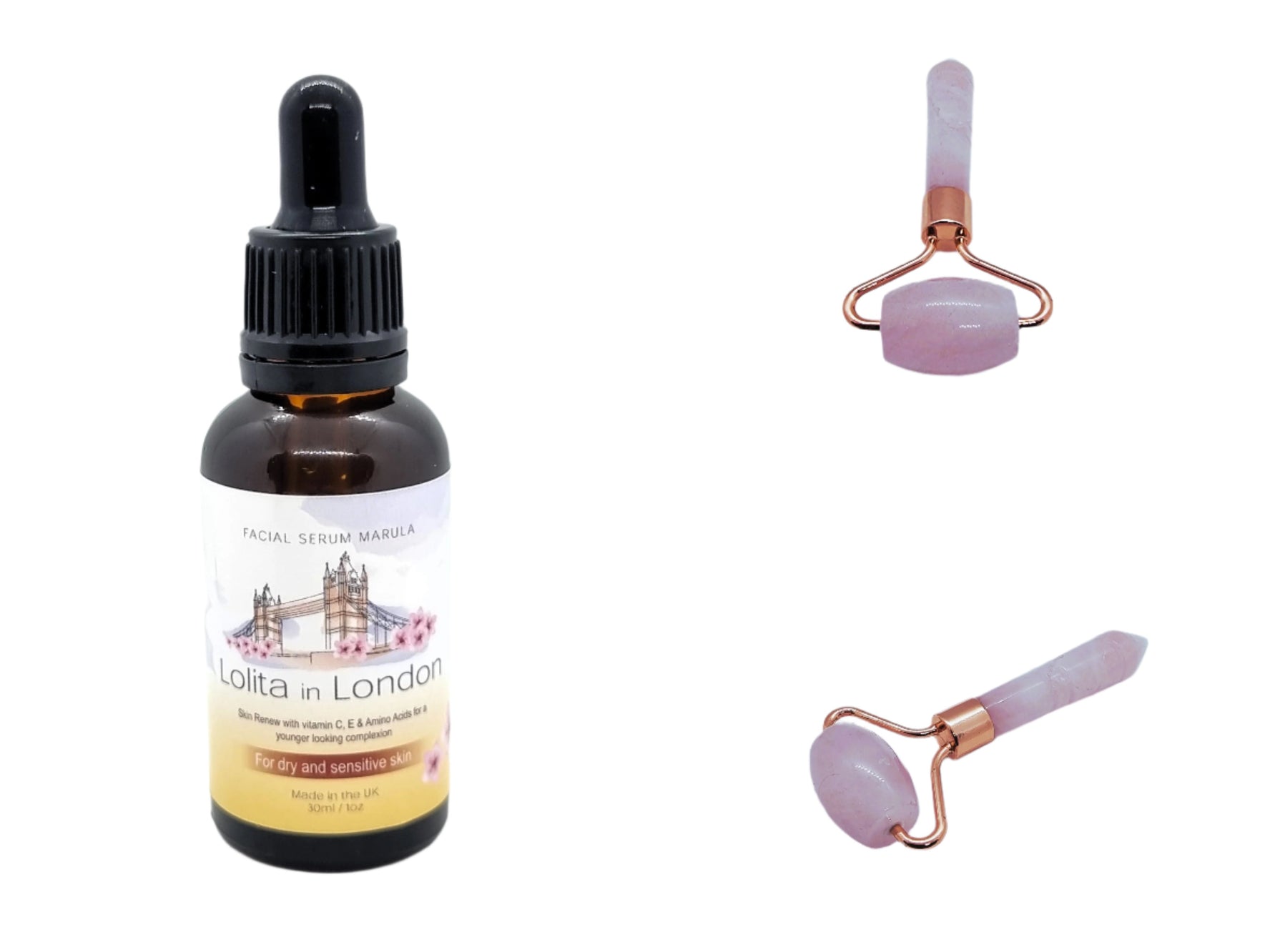 Facial Serum Marula & Rose Quartz Facial Roller